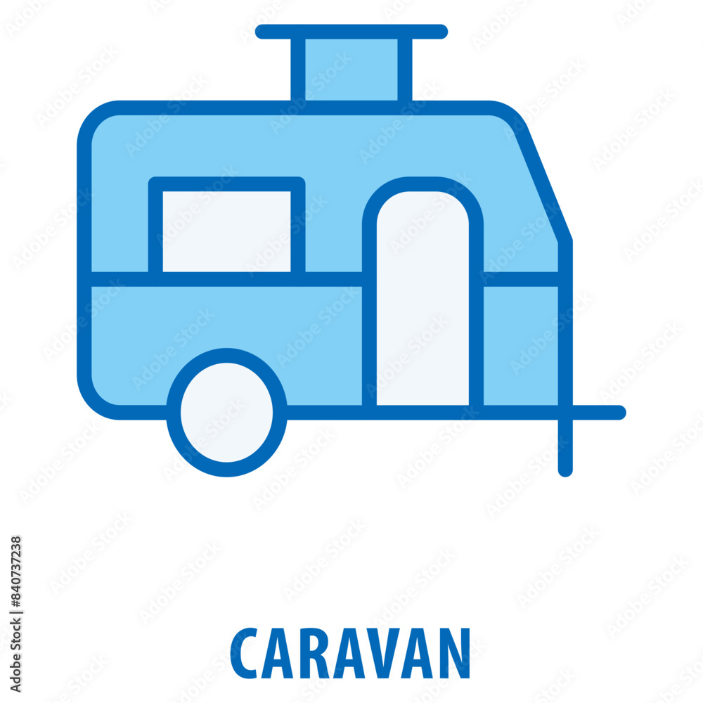 Poster caravan icon simple and easy to edit for your design elements