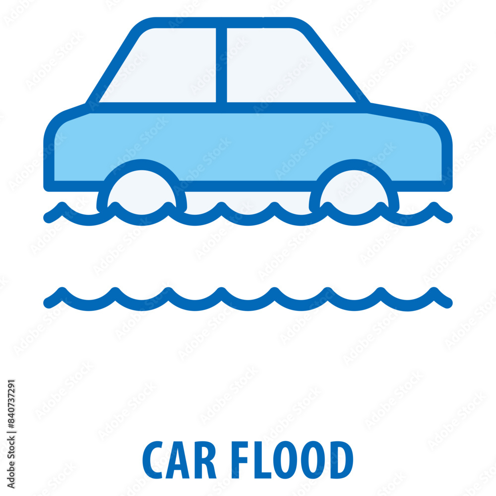Poster car flood icon simple and easy to edit for your design elements