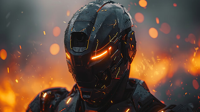 futuristic robot warrior