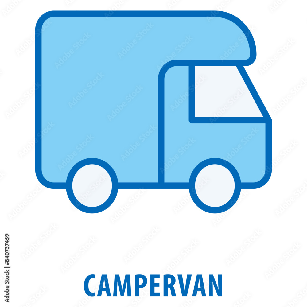 Poster Campervan Icon simple and easy to edit for your design elements
