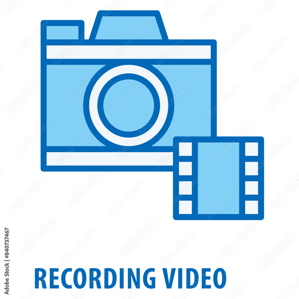 Poster camera recording video icon simple and easy to edit for your design elements