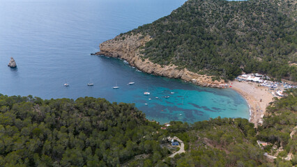 Cyan Coastlines: Ibiza's Aerial Elegance