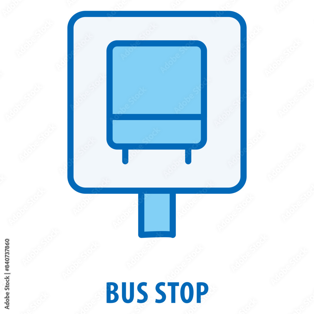 Aufkleber bus stop icon simple and easy to edit for your design elements