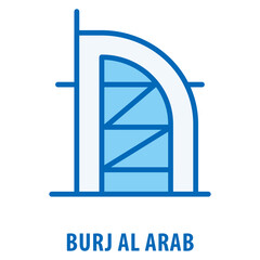 Burj al arab Icon simple and easy to edit for your design elements