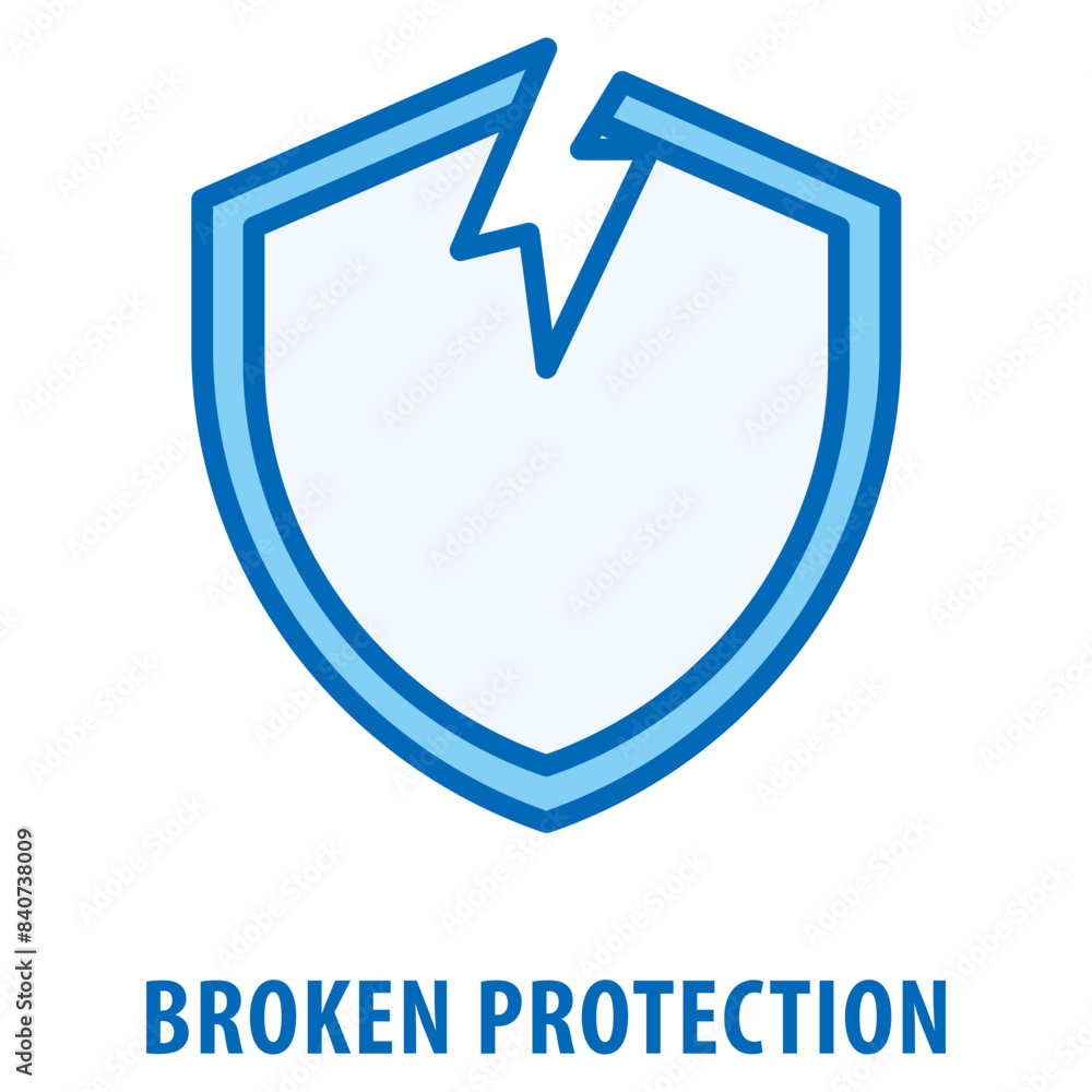 Poster broken protection icon simple and easy to edit for your design elements