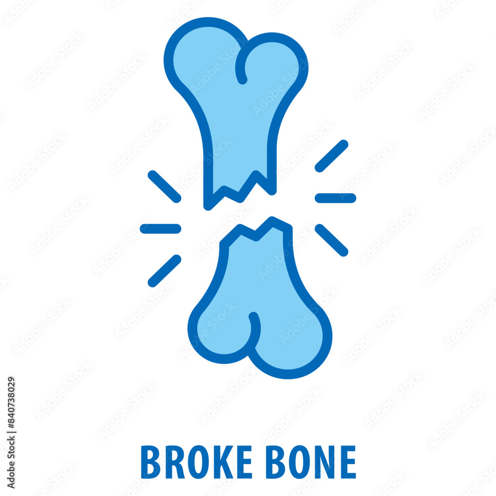 Aufkleber broke bone icon simple and easy to edit for your design elements