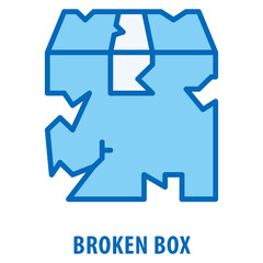 Broken Box Icon simple and easy to edit for your design elements