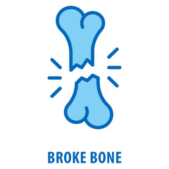 Broke Bone Icon simple and easy to edit for your design elements