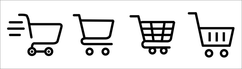 adobe ilustration icon, troly icon, shopping cart, shopping cart logo, line icon, basket line icon, simple cart icon © Ananda