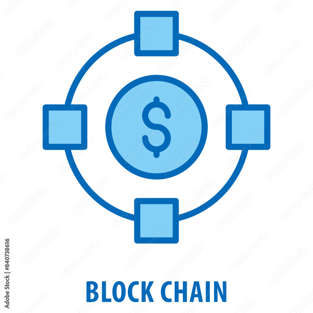 Poster block chain icon simple and easy to edit for your design elements
