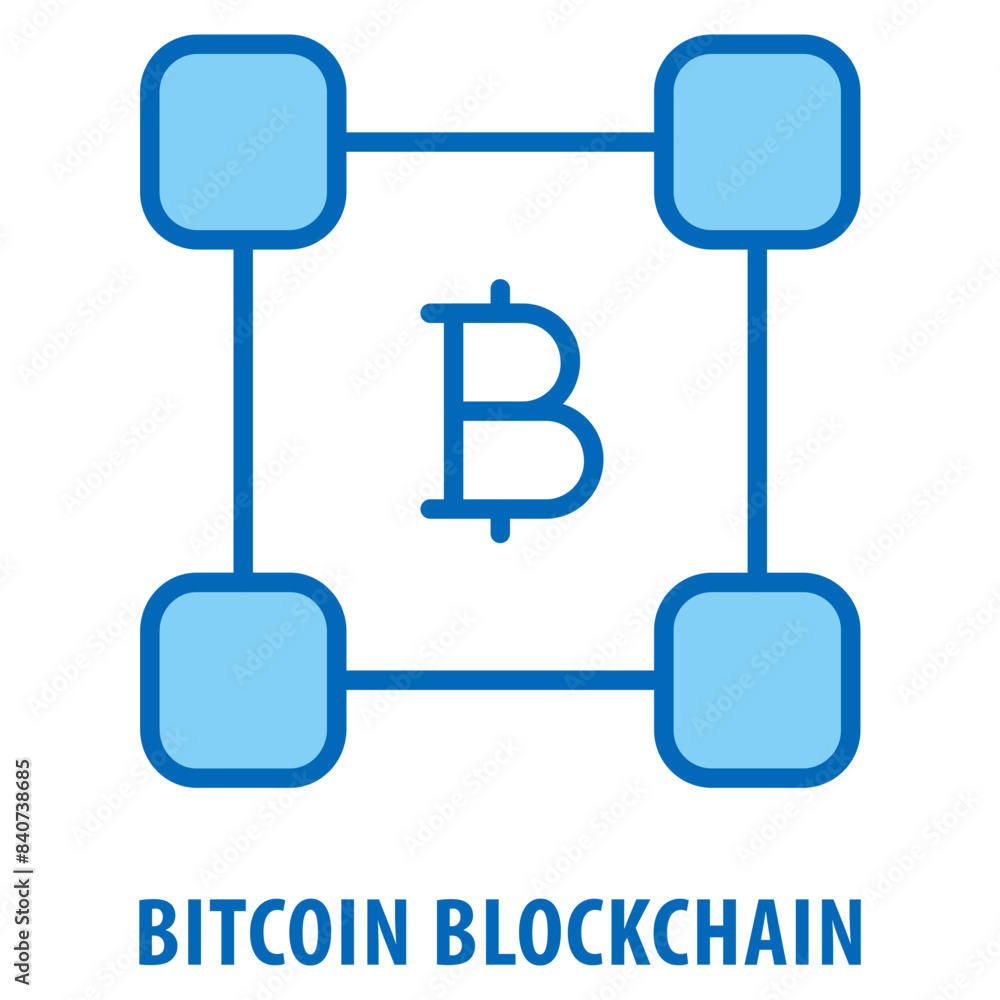 Poster bitcoin blockchain icon simple and easy to edit for your design elements