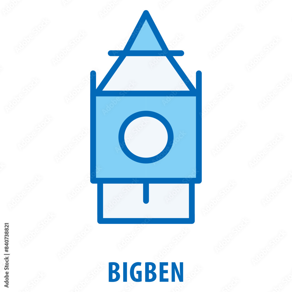 Poster bigben icon simple and easy to edit for your design elements
