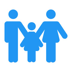 family with one daughter icon symbol or sign