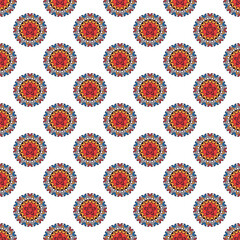 Seamless pattern of bright mandala