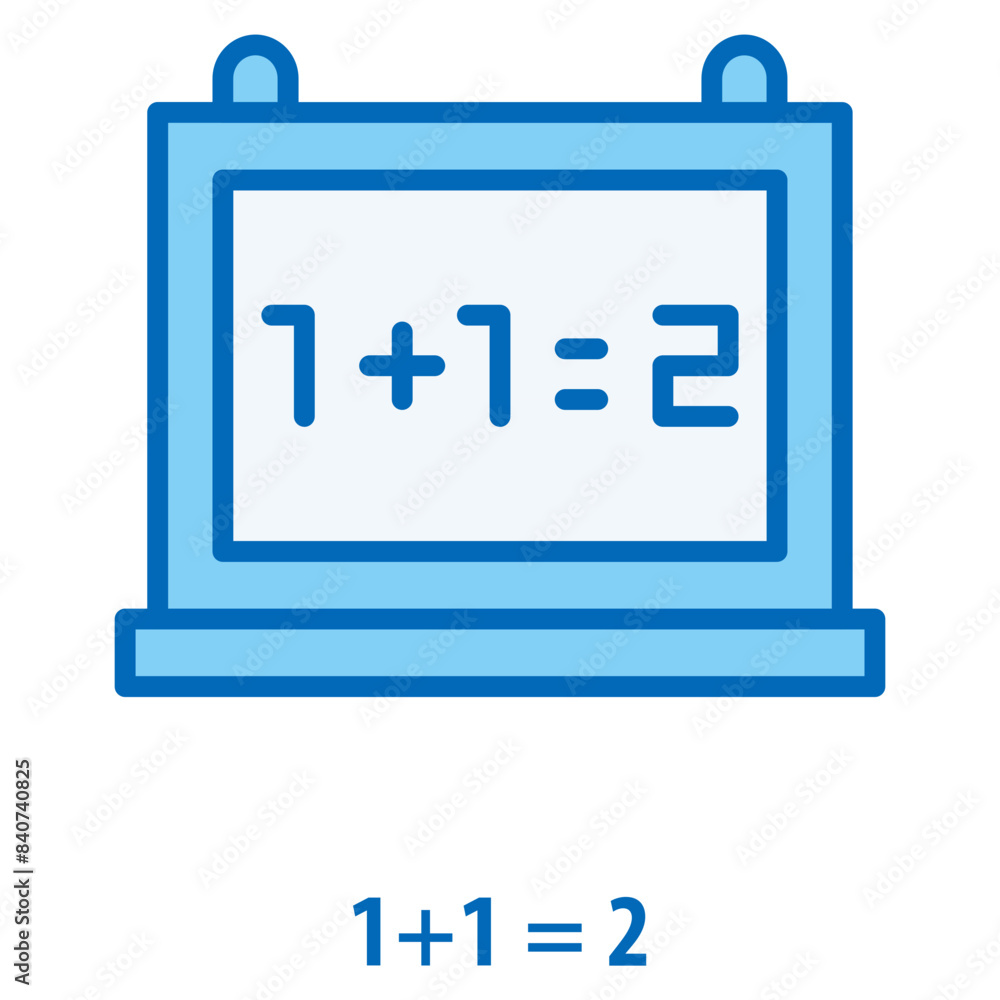 Poster 1+1 = 2 icon simple and easy to edit for your design elements