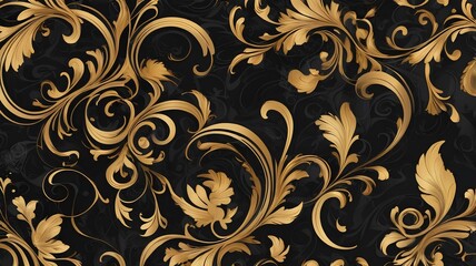 Elegant abstract black and gold