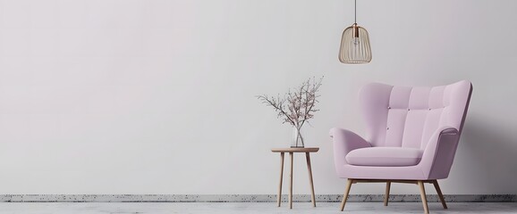 Modern interior, white wall with empty space for mockup or text ai generative