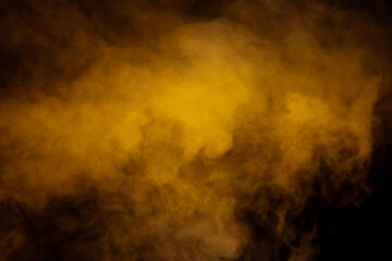 Yellow steam on a black background.