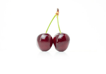 pair of Sweet cherries isolated