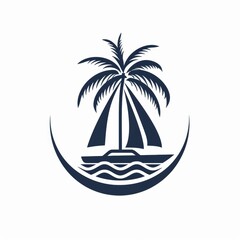 Obraz premium Logo design with a sailing ship