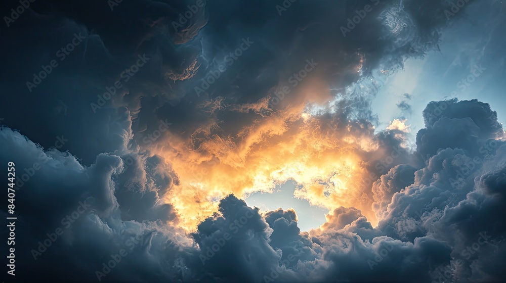 Poster fluffy white clouds blue sky, atmospheric images capturing interactions with surrounding clouds