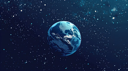 Naklejka premium a minimalist wallpaper featuring Earth at night, drifting in space.