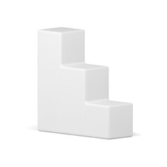 White vertical steps geometric stairs minimalist stage platform award competition realistic vector