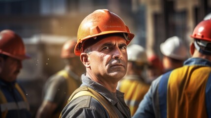 portrait of craftsman working at construction site