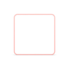 Pink squared frame regular geometric shape smooth angled decorative design realistic vector