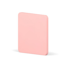 Pink elegant 3d rectangle smooth angled vertical wall geometric shape base foundation vector