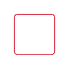 Square symmetric red glossy framework smooth angled edge presentation design realistic vector