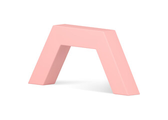 Pink angled arch geometric construction pedestal 3d decorative basic foundation realistic vector