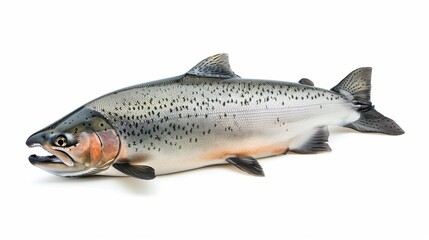 Naklejka premium salmon fish isolated over white background