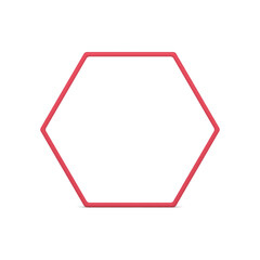 Red hexagonal honeycomb boundary frame glossy geometric 3d design realistic vector illustration