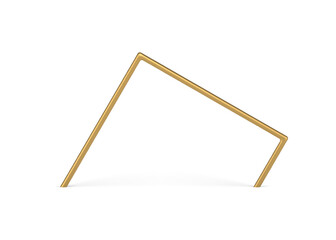 Golden abstract arch geometric column angular entrance 3d element decorative design realistic vector