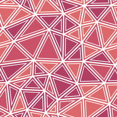 Minimal geometric background. Medium triangles size. Solid shapes in frames. Multiple colors style. Repeatable pattern. Awesome vector tiles. Pink Mist Palette.