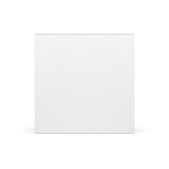 White squared four side regular geometric figure 3d decor element realistic vector illustration