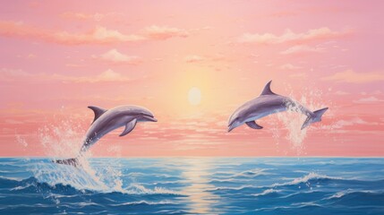 Naklejka premium dolphin jumping out of water