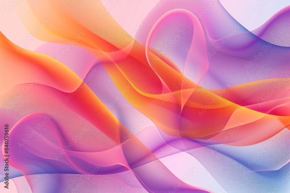 Fototapete Colorful, flowing abstract waves, Colorful and dynamic vector background with abstract waves and curves
