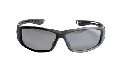 Fototapeta premium Stylish black sports sunglasses with reflective lenses, perfect for outdoor activities and offering UV protection. Modern and durable design.
