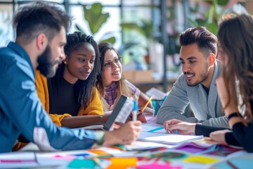 Diverse Team Engaging in Innovation Workshop Brainstorming and Prototyping Ideas Together