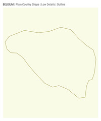 Belgium plain country map. Low Details. Outline style. Shape of Belgium. Vector illustration.