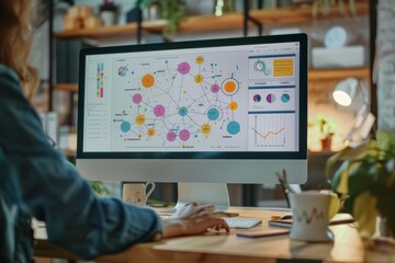 Remote Team Collaborating on Digital Mind Mapping Tool for Project Brainstorming