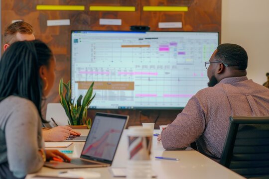 Remote Project Kickoff Meeting with Diverse Team Reviewing Project Plan and Timelines - Powered by Adobe