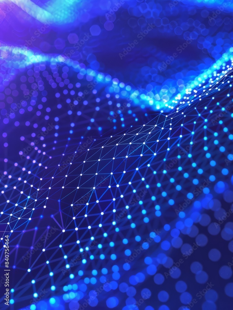 Poster digital blue network connection. abstract pattern with dots and lines. futuristic modern background.