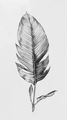 Monstera leaf sketch by hand drawing. Leaf art highly detailed in line art style. Monstera is plant of tropical. Leaf for paint to pattern or wallpaper. AI generated illustration