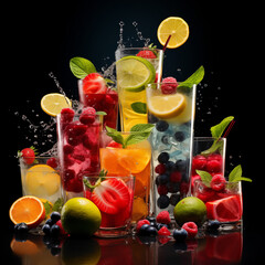 fruit cocktail with lime