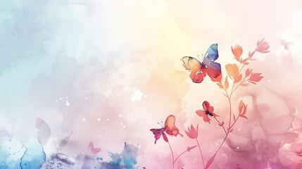 Abstract background template with butterfly for presentation, poster, wallpaper design.