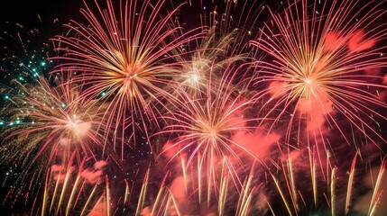 Vibrant watercolor anemone bouquet., Time lapse fireworks photography, showcasing the changing patterns and colors over an extended period