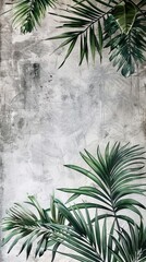 Tropical leaves and Trees Wallpaper design - 3D illustration. AI generated illustration